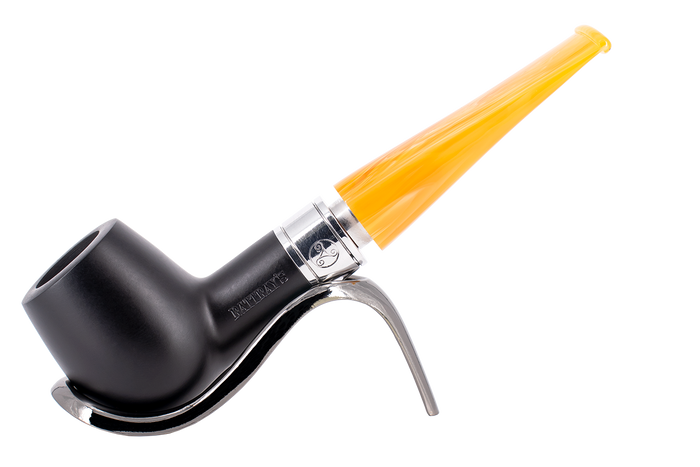 Rattray's Monarch Black 9mm Briar Smoking Pipe - Shape 18