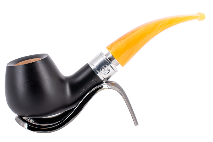 Rattray's Monarch Black 9mm Briar Smoking Pipe - Shape 4