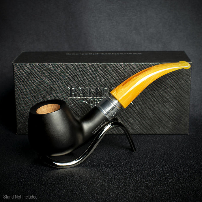 Rattray's Monarch Black 9mm Briar Smoking Pipe - Shape 4