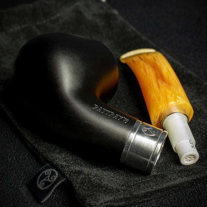 Rattray's Monarch Black 9mm Briar Smoking Pipe - Shape 4