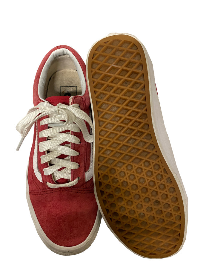 Red Suede Vans Old Skool Sneakers