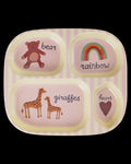 Rice | Melamine bord 4 vakken - ABC print roze