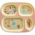 Rice | Melamine bord 4 vakken - Koraal oceaan print