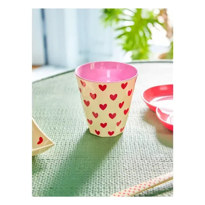 Rice | Melamine cup - Heart creme