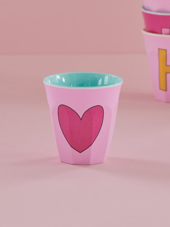 Rice | Melamine cup - with heart pink