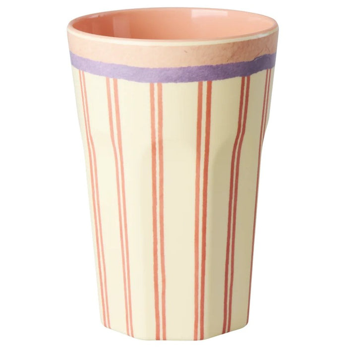 Rice | Melamine cup groot - Stripey love print creme