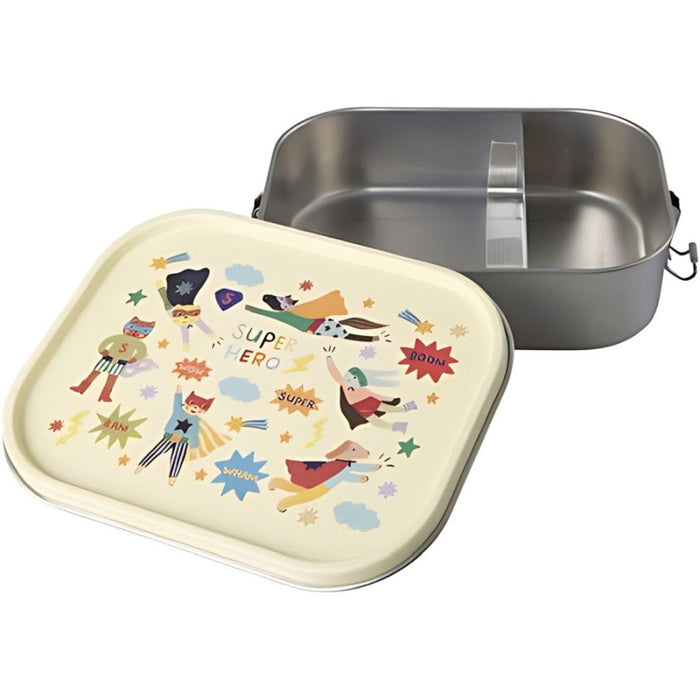 Rice | Roestvrijstalen lunchbox - Unicorn love print geel
