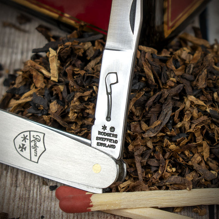 Rodgers Classic Pipe Smokers Knife - Brushed Chrome