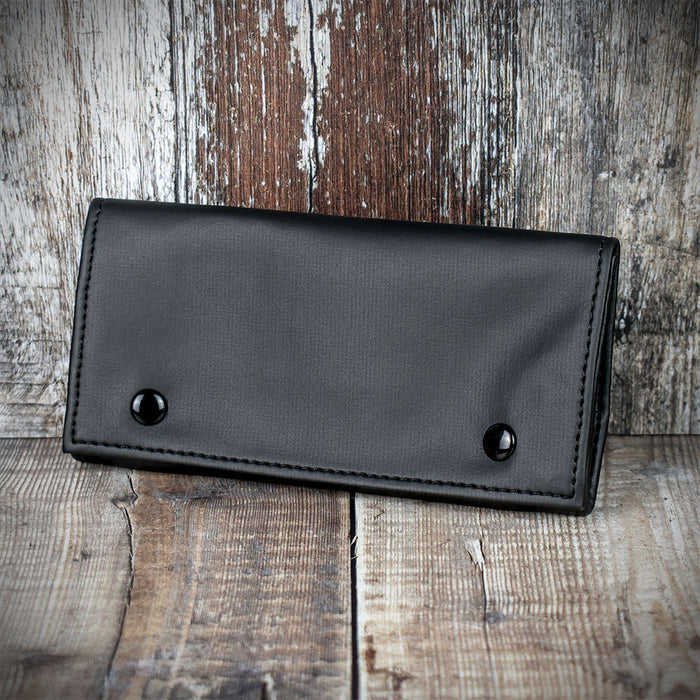 Roll-Up & Button  Pipe Tobacco Pouch - Black