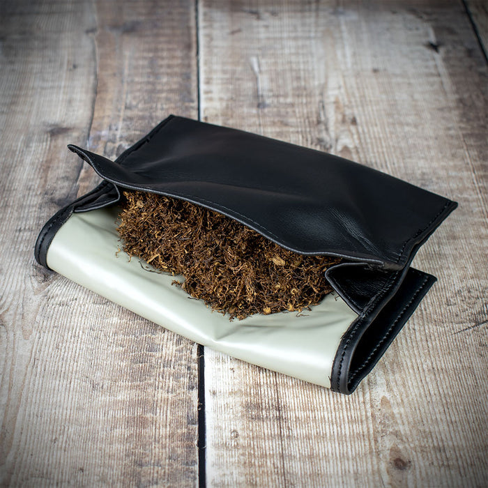 Roll-Up & Button  Pipe Tobacco Pouch - Black