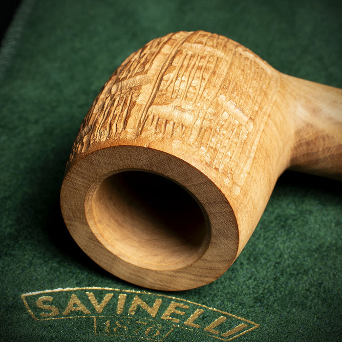 Savinelli Bamboo Rusticated Natural 106 - 6mm Briar Pipe