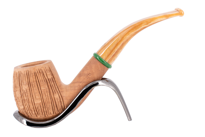 Savinelli Bamboo Rusticated Natural 602 - 6mm Briar Pipe