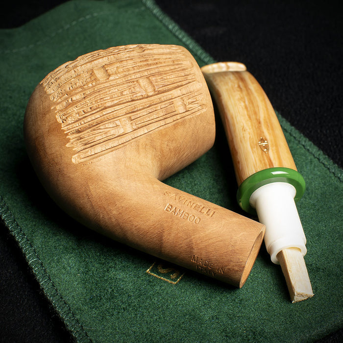 Savinelli Bamboo Rusticated Natural 602 - 6mm Briar Pipe