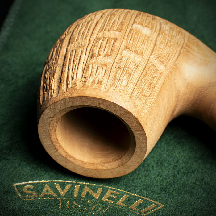 Savinelli Bamboo Rusticated Natural 602 - 6mm Briar Pipe