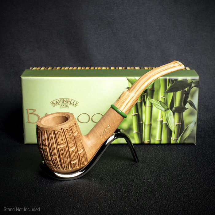Savinelli Bamboo Rusticated Natural 607 - 6mm Briar Pipe