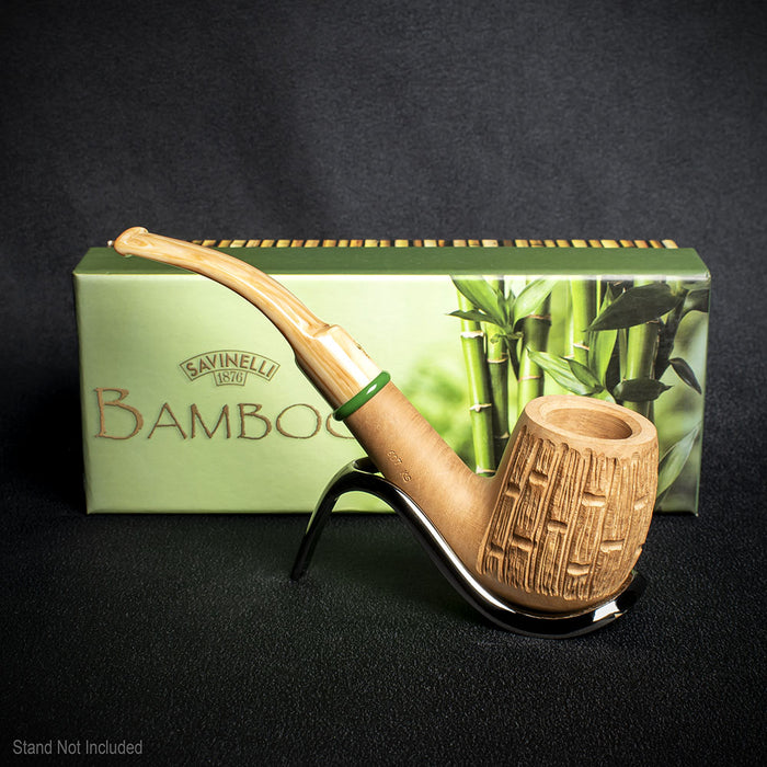 Savinelli Bamboo Rusticated Natural 607 - 6mm Briar Pipe