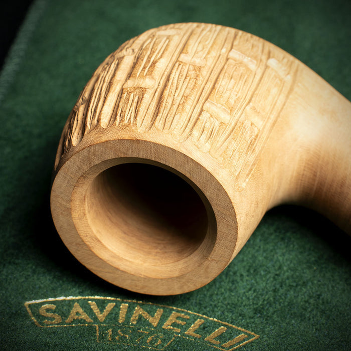 Savinelli Bamboo Rusticated Natural 607 - 6mm Briar Pipe