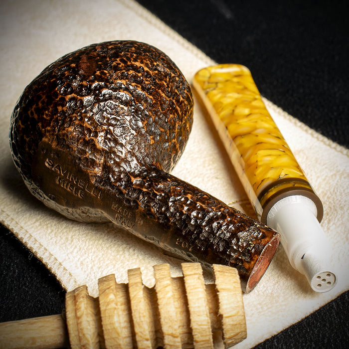 Savinelli Miele Rusticata Brownblast 207 - 6mm Briar Pipe