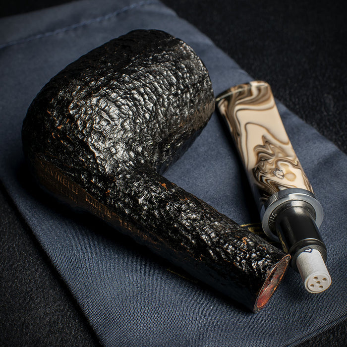 Savinelli Morellina Rustic Black 114R - 6mm Briar Pipe