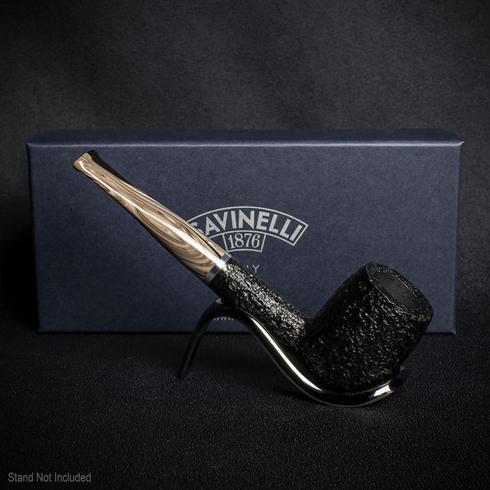 Savinelli Morellina Rustic Black 128R - 6mm Briar Pipe