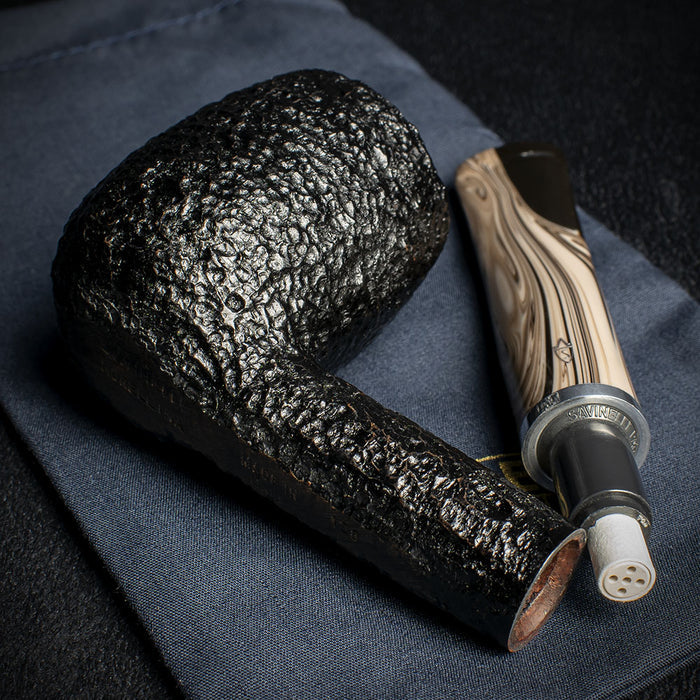 Savinelli Morellina Rustic Black 128R - 6mm Briar Pipe