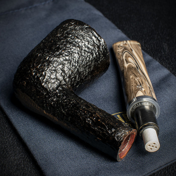 Savinelli Morellina Rustic Black 409R - 6mm Briar Pipe