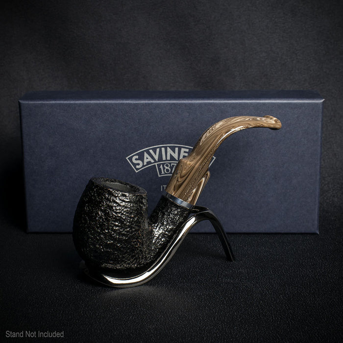 Savinelli Morellina Rustic Black 614R - 6mm Briar Pipe