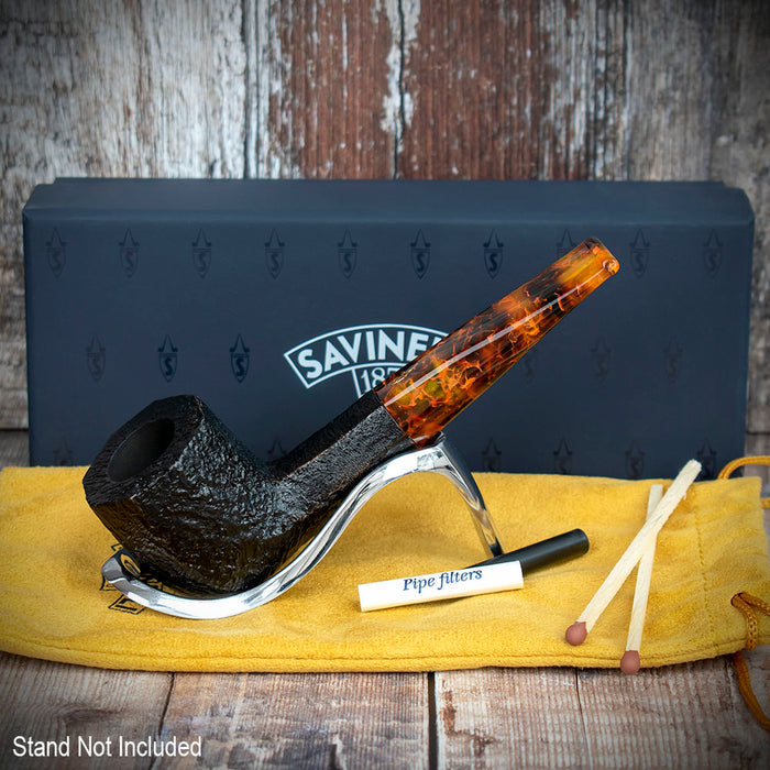 Savinelli Ottagono 2022 Limited Edition Sandblast  6mm - Briar Smoking Pipe