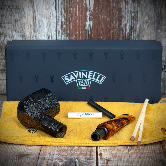 Savinelli Ottagono 2022 Limited Edition Sandblast  6mm - Briar Smoking Pipe