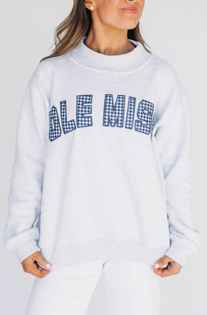 Scarlet & Gold Ole Miss Mallory Gingham Mockneck