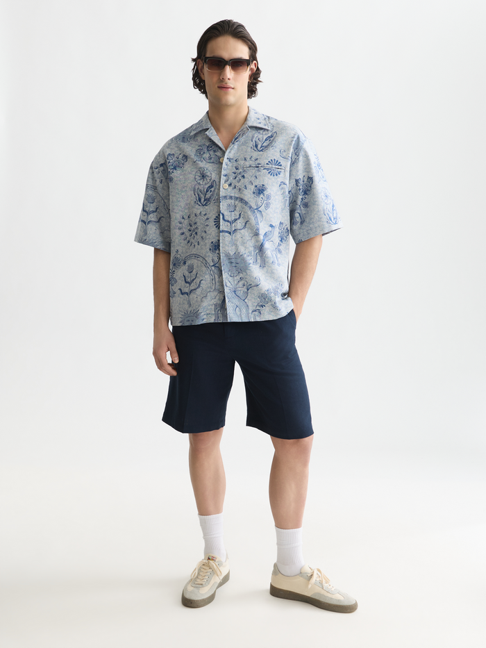 Scotch & Soda x Royal Delft Loose Short-Sleeved Jacquard Shirt