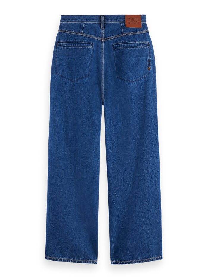 Seasonal Super Loose Pleat Front Jeans — Forever Blue