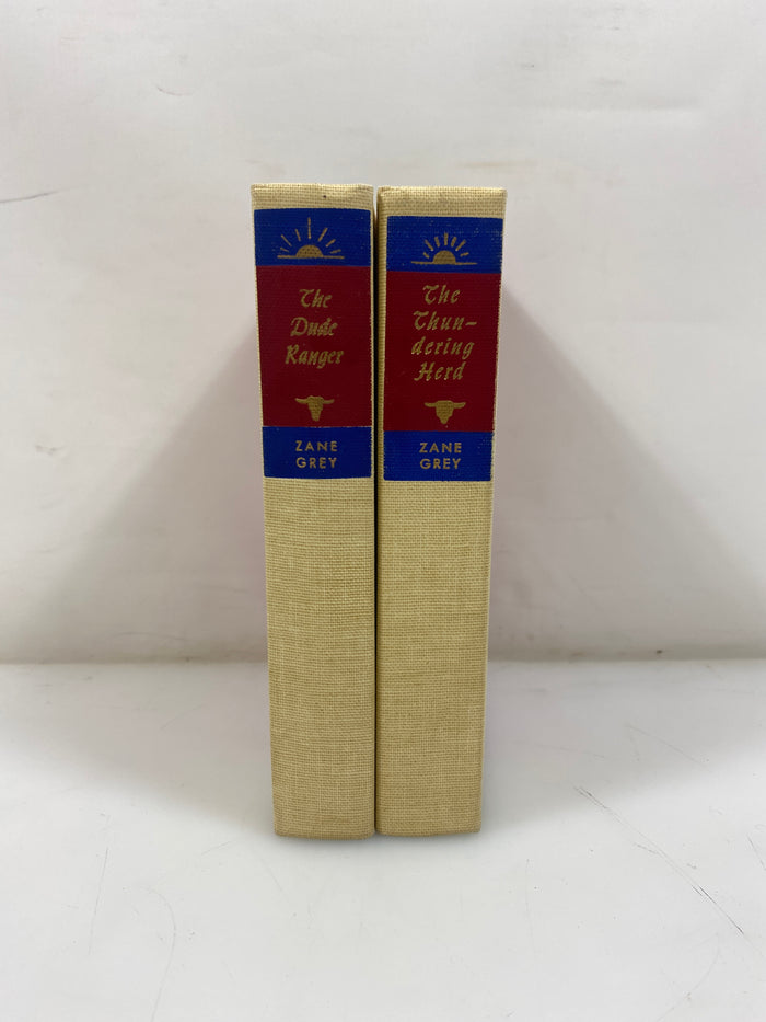 Set of 2 Zane Grey Hardcovers Thundering Herd/Dude Ranger HC