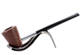 Smoke-King Metal Pipe Brown Poa Rosa Wood Cone Shape Bowl