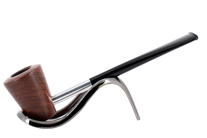 Smoke-King Metal Pipe Brown Poa Rosa Wood Cone Shape Bowl