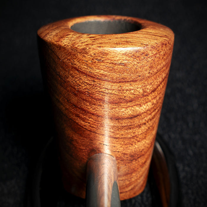Smoke-King Metal Pipe Brown Poa Rosa Wood Cone Shape Bowl
