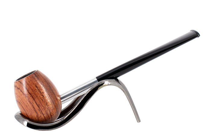 Smoke-King Metal Pipe Brown Poa Rosa Wood Egg Shape Bowl