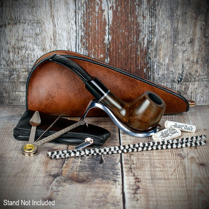 Smoke-King Pipe Smoker's  Starter Set - Half-Bent Briar Pipe