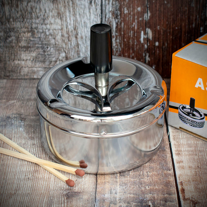 Smoke-King | Spinner Ashtray Polished Chrome | 9cm