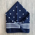 Snuff Handkerchief | Cotton Blue Stripes & Polka Dots