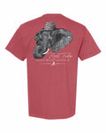 Red t-shirt with an elephant graphic and 'Roll Tide' text on a white background