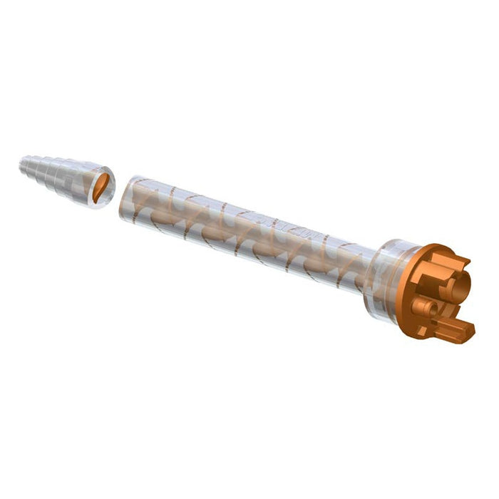 Single Sulzer MFHX 08-18T static mixer nozzle with 18 elements, F System connection, stepped tip