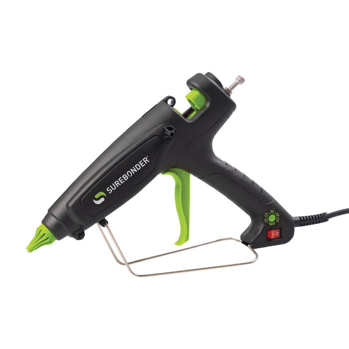 Surebonder CART-400-15AT adjustable temperature industrial hot glue gun for 5/8 inch glue sticks with ergonomic grip and removable stand