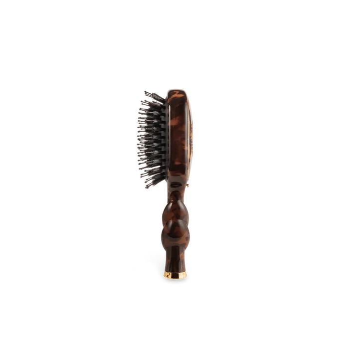 Tortoiseshell hairbrush on a white background