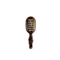 Hairbrush with tortoiseshell handle and wavy pattern on a white background