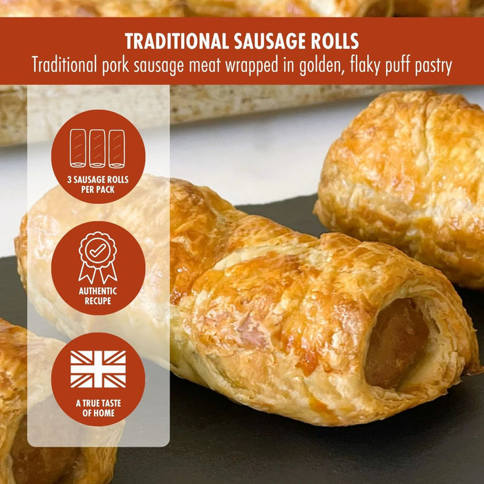 Traditional Sausage Rolls: 3 per Pack