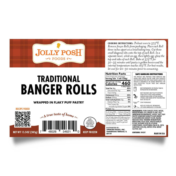 Traditional Sausage Rolls: 3 per Pack