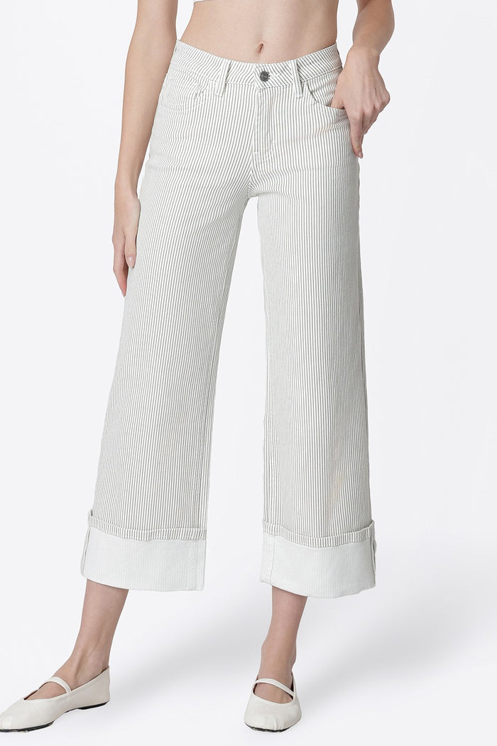 Vevert Striped Cuff Jean