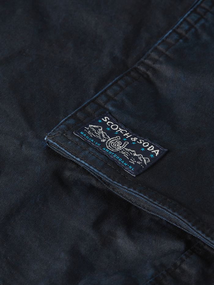 Washed Cotton-Blend Cargo Loose-Fit Bermuda Shorts
