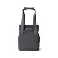 Dark gray YETI cooler with handles on a white background